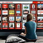**Image:** A vulnerable smart TV restarting with invasive ads and data collection notices. Focus on a chaotic, digital cacophony visual style.