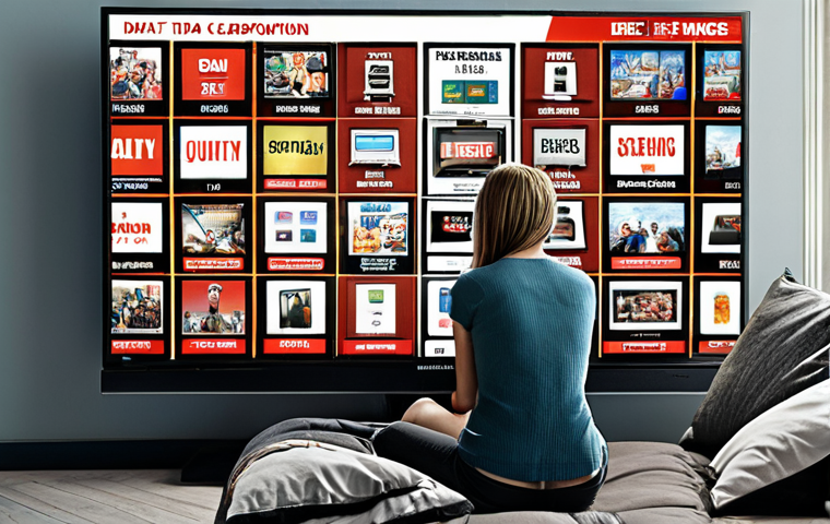 **Image:** A vulnerable smart TV restarting with invasive ads and data collection notices. Focus on a chaotic, digital cacophony visual style.