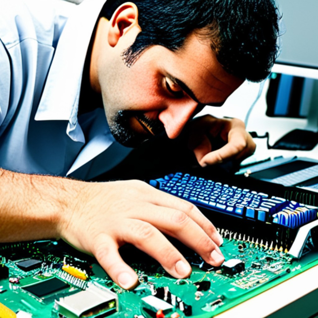 A Technician Recovering a BIOS**

"A skilled computer technician in a bright, modern electronics repair shop, carefully working on a motherboard, fully clothed in appropriate attire. He is using specialized tools to recover a corrupted BIOS. The workshop is clean and organized with various electronic components visible in the background. Safe for work, professional, perfect anatomy, correct proportions, well-formed hands, appropriate content, family-friendly, modest clothing."

**