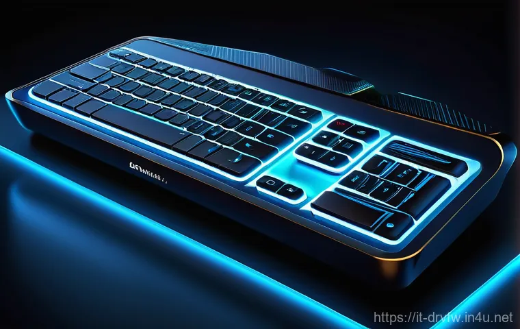 무선 키보드 펌웨어 업데이트 방법 - A vibrant, eye-level shot of a young adult (wearing casual, modest clothing) with a bright, focused ...