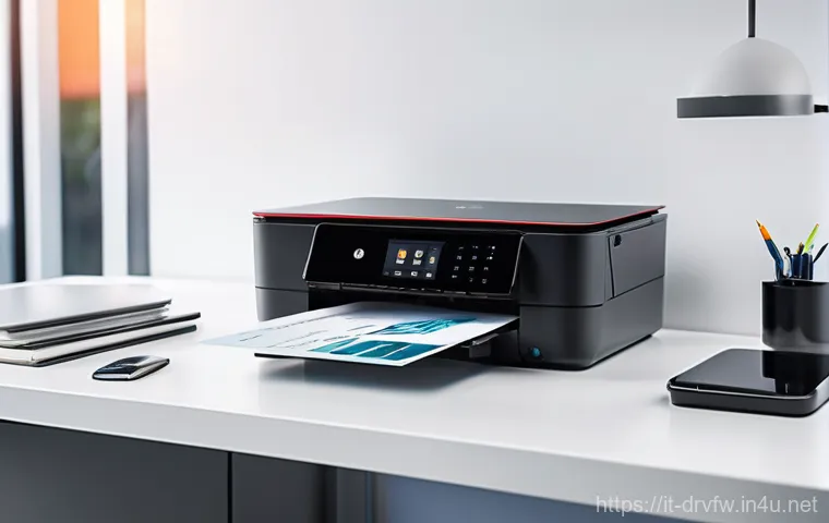 프린터 펌웨어 보안 업데이트의 중요성 - **Prompt 1: The Modern Printer as a Network Gateway with a Subtle Vulnerability**
    "A photorealis...