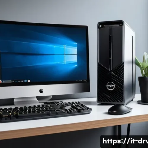 그래픽카드 드라이버 다운그레이드 방법 - A detailed illustration of a modern home office setup focused on computer hardware maintenance: a cl...